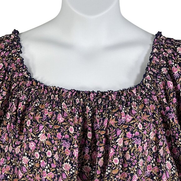 Old Navy Womens 3X Floral Smocked Babydoll Puff Sleeve Top Cottagecore Feminine - Picture 7 of 14